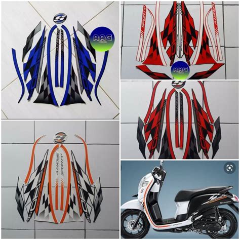 STIKER STRIPING STICKER LIS LES POLET BODI MOTOR HONDA SCOOPY SPORTY