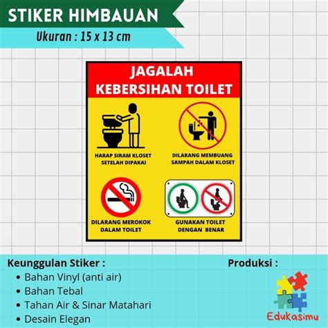 Jual Stiker Jagalah Kebersihan Toilet Shopee Indonesia