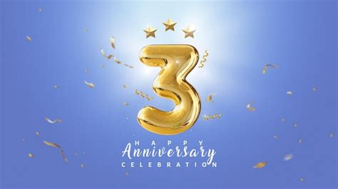 Premium Psd 3 Years Anniversary Banner Template