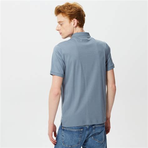 Calvin Klein Smooth Cotton Slim Erkek Gri Kısa Kollu Polo Erkek T Shirt