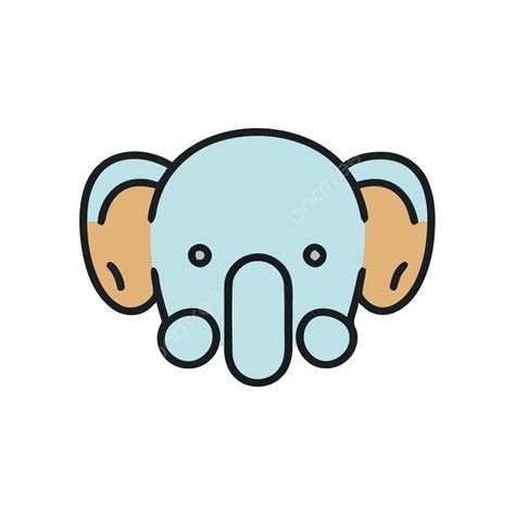 Ilustración De Vector De Icono De Elefante Png Un Icono Lineal Que Representa La Cara De Un