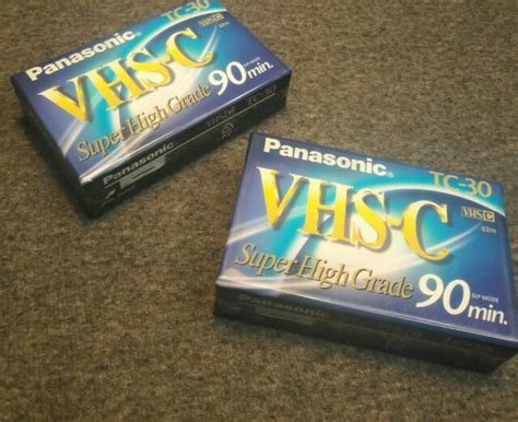 Lot Of 2 Panasonic Vhs C Tc 30 Super High Grade Compact Video Cassette Tapes 90m Ebay