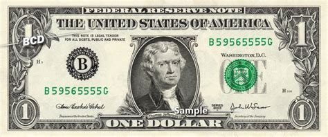 Thomas Jefferson On A Real Dollar Bill Cash Money Collectible Etsy