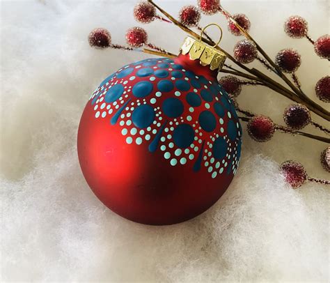 Mandala Dotted Glass Christmas Ball Keepsake Ornament Christmas