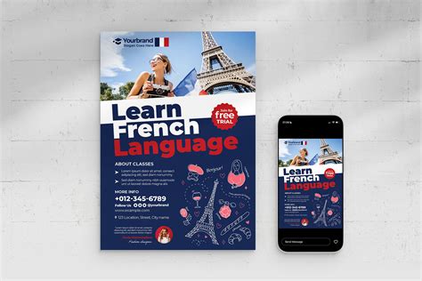 French Language Education Flyer [ai Vector] Brandpacks