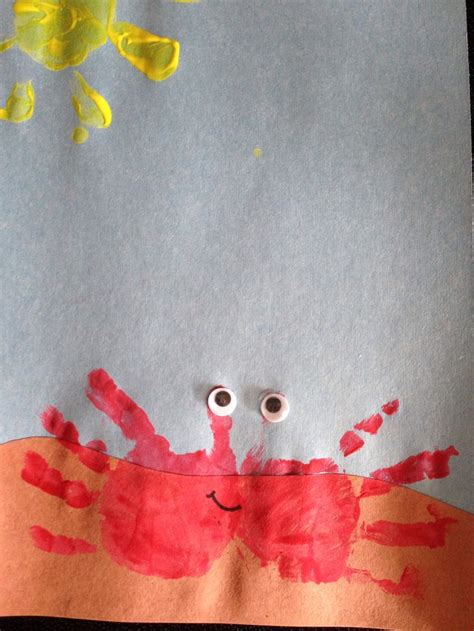 Handprint Crab Craft Crab Crafts Crafts Crafty