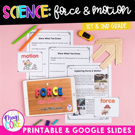 Force And Motion 1st And 2nd Grade Science Unit Worksheets Magicore