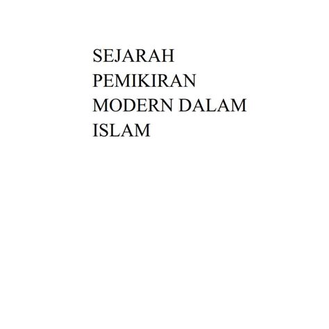 Jual Sejarah Pemikiran Modern Dalam Islam Shopee Indonesia