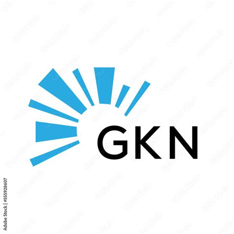 Gkn Letter Logo Gkn Blue Image On White Background And Black Letter