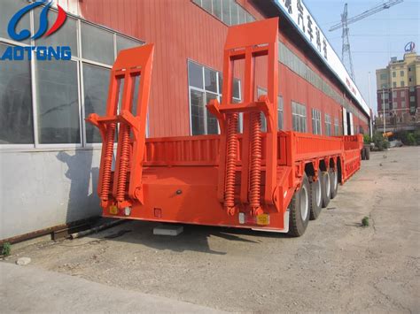 30 Tonelada Cama Baja Semi Hidráulico Del Remolque Lowboy Semi Camión