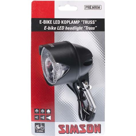 Simson Koplamp Voor Truss Led Accu E Bike Voorvork Zwart Hm Fietsen