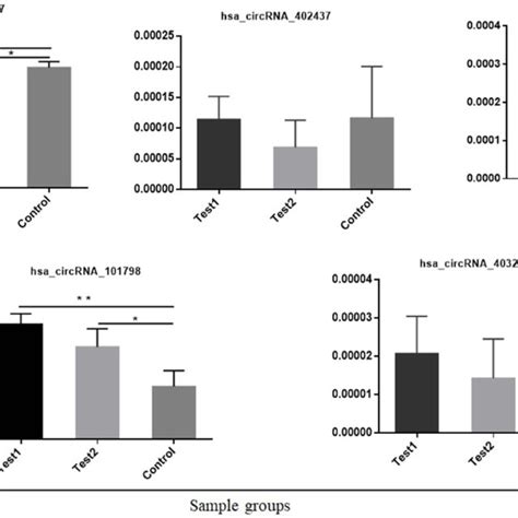 Validation Of The Relative Expression Of Five Selected Circrnas Using