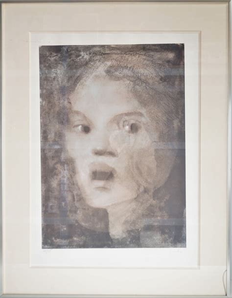 Leonor Fini Portrait D Une Jeune Femme Lithographie