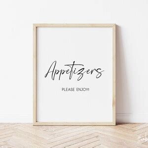 Wedding Appetizer Sign Appetizers Please Enjoy Wedding Signs