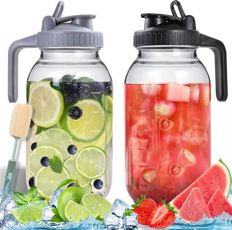 Amazon Scidea Packs Glass Pitchers With Lid Half Gallon Quart