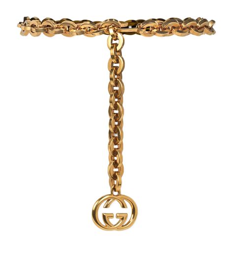 Gucci Gold Interlocking G Chain Link Belt Harrods Uk