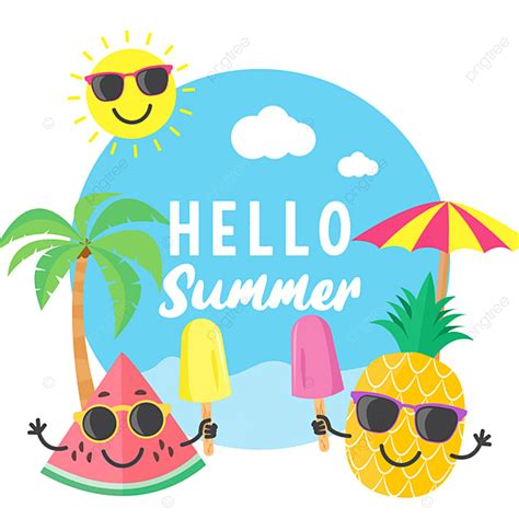 Summer Season Clipart PNG Images, Funky And Colorful Summer Season ...