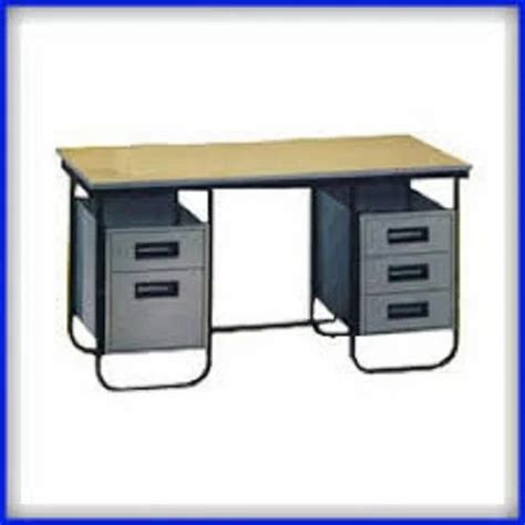 Mild Steel Rectangular Executive Designer Office Table With Storage At