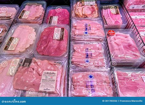 Sliced Deli Meats Packaged In Vacuum Packed Editorial Photo Image Of