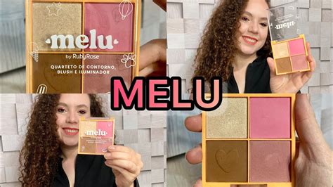 Testando Melu Quarteto Iluminador Contorno E Blush Melu Rubyrose