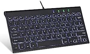 Perixx Periboard Uk Wired Mini Keyboard With Backlight Slim And