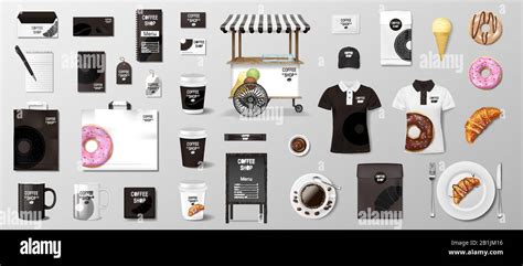 Realistic Mockup For Bakery Shop Restaurant Cafe Corporate Identity