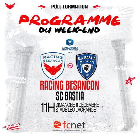 Programme chargé au stade Léo Lagrange ce week end Racing Besançon