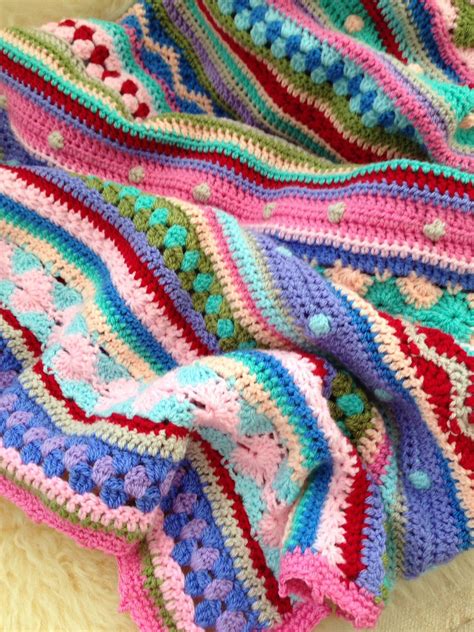 As We Go Stripey Blanket Pattern By Hannah Owens Crochet Blanket