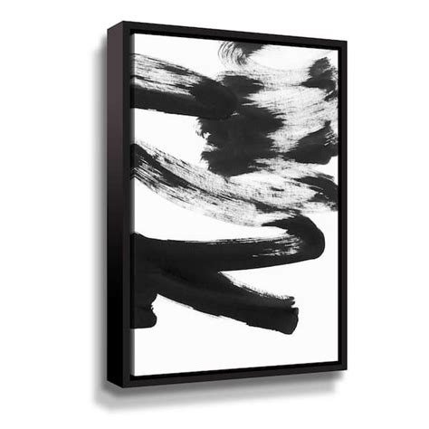 Artwall Black White Strokes By Iris Lehnhardt Framed Canvas Wall