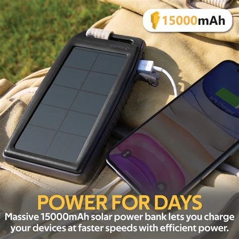 15000mAH Solar Power Bank With 2 1A USB Port Led Light Electronics SHop