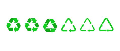 Green Recycling Arrow Vector Icons Set Recycling Environmental Symbols Stock Illustration