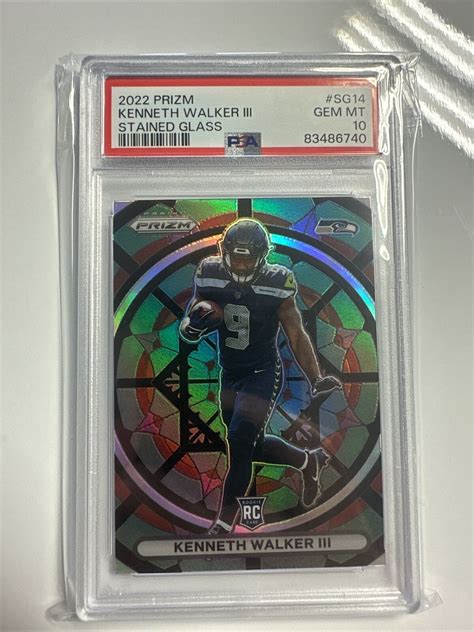 Kenneth Walker III 2022 Prizm SG 14 Stained Glass SSP PSA 10 Price