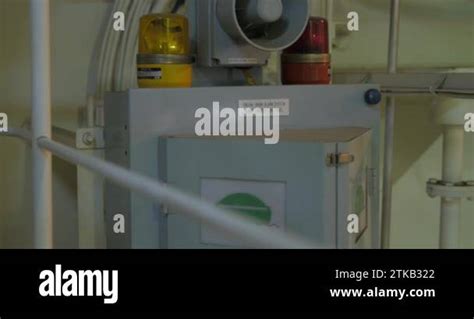 Emergency Alarm Box In Engine Room Of Ship Stock Video Footage Alamy