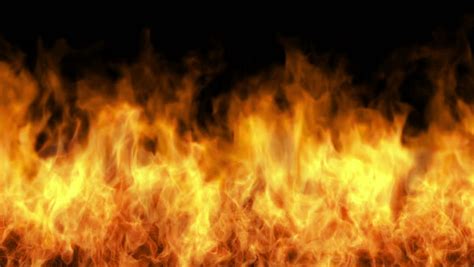 Igniting Fire Wall Isolated On Black Stock Footage Video 100 Royalty