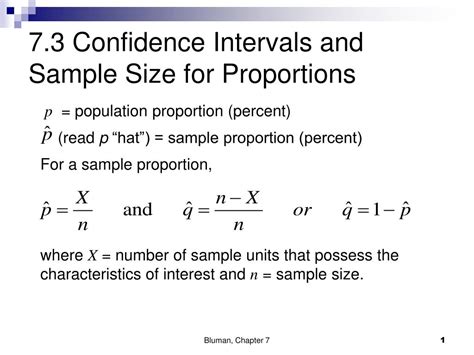 Ppt 73 Confidence Intervals And Sample Size For Proportions Powerpoint Presentation Id6310164