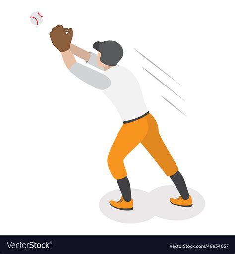 3d Isometric Flat Set Of Baseball Players Vector Image