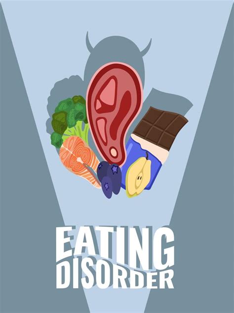 Eating Disorder Poster Depicting Different Food And Eating Disorder