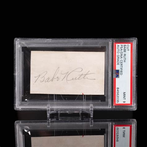 Babe Ruth Signed Cut PSA Autograph Graded 9 Pristine Auction