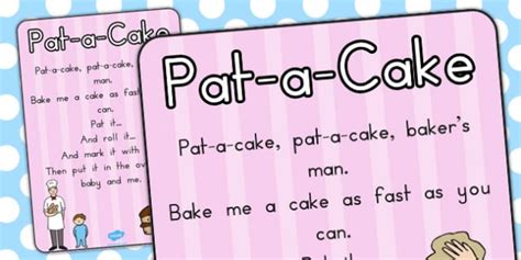 Pat a Cake Nursery Rhyme Poster