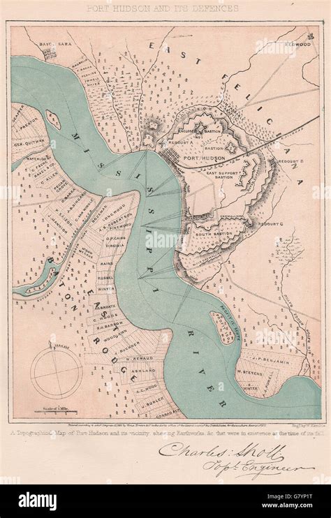 American Civil War Port Hudson And Its Defences Louisiana 1864