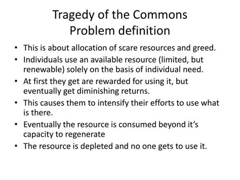 PPT - Tragedy of the Commons Problem definition PowerPoint Presentation ...