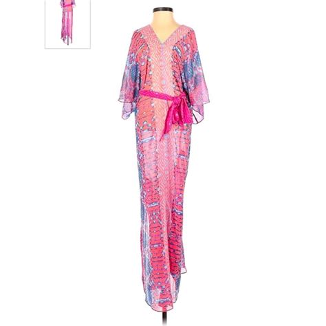 Hale Bob Swim Nwots Hale Bob Sheer Snake Print Kaftan Cover Up Maxi