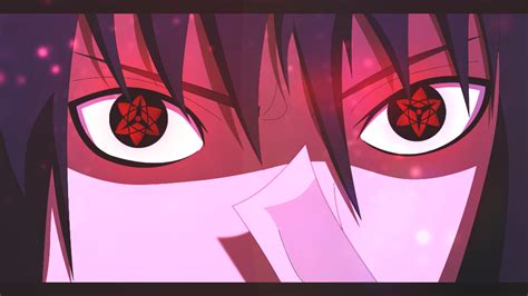 Red Eyes Uchiha Sasuke Naruto Anime Shuriken Illustration