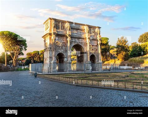 The Arch Of Constantine At Sunset Famous Ancient Triumphal Arch Of