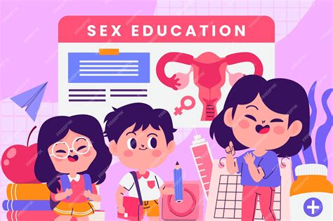 Ilustración De Educación Sexual Dibujada A Mano Vector Premium