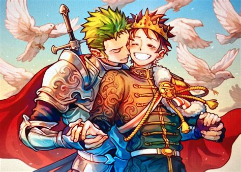 Multiple Boys 2boys Green Hair Male Focus Bird Yaoi Crown Illustration Images