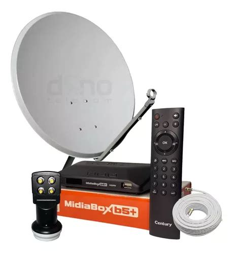 Kit Receptor Digital Century Midiabox Antena Lnbf Cabo Frete grátis