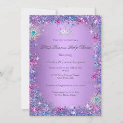 Princess Baby Shower Purple Teal Blue Pink Blonde Invitation Zazzle