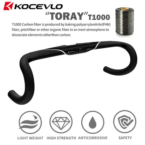 Kocevlo Road Bike Carbon Fiber Handlebar Internal Routing Bicycle Aero