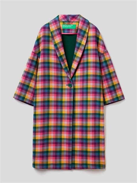 Multicolor Check Coat Coats For Women Coat Check Coat